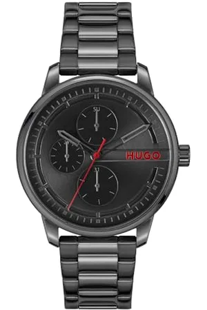 HUGO BOSS Montre Analogique Multifunction à Quartz pour Homme Collection #Stamp Multi avec Bracelet en Acier Inoxydable Noir - 1530369