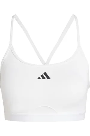 adidas Femme AeroReact Training 3Stripes Bra, White, XL