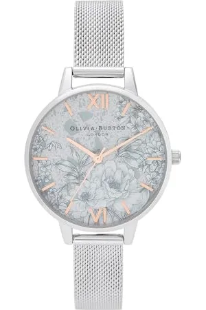 Olivia Burton Montre Analogique à Quartz pour Femme Collection TERRAZZO Florals avec Bracelet Milanais en Acier Inoxydable - OB16TZ06
