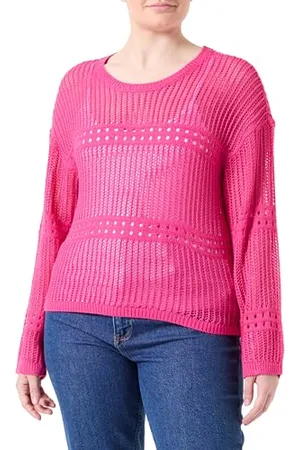 VILA Vijiffy Haut en Tricot à col Rond Ouvert L/S Pull, , L Femme