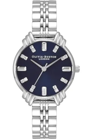 Olivia Burton Analogue Quartz Watch for Women Art Deco Collection with Stainless Steel Bracelet