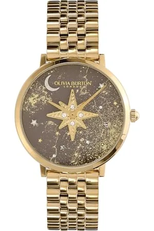 Olivia Burton Montre Analogique à Quartz pour Femme Collection Celestial Nova avec Bracelet en Acier Inoxydable de Couleur Dorée - 24000079