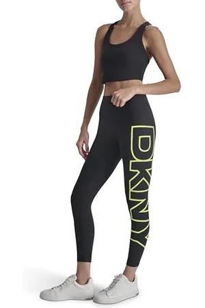 DKNY High Waist 7/8 Exploded Logo Tight Leggings, , XS Femmes