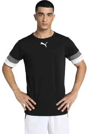 PUMA TeamRISE Jersey, Black-smoked Pearl- White, XXL
