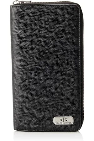 Armani Exchange Essential, Saffiano, Zip Around, Portefeuille bi-Pliable pour Homme, , Einheitsgröße