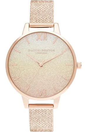 Olivia Burton Montre Analogique à Quartz pour Femme Collection Under The Sea avec Bracelet Milanais en Acier Inoxydable Couleur Or Rose - OB16US58