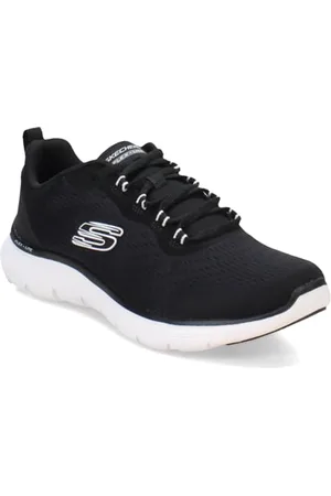 Skechers Femme Flex Appeal 5.0 Appel, Bordure Blanche en Maille Noire, 38.5 EU