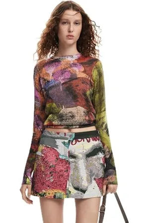 Desigual Jupe tissée pour Femme, Finition du matériau, XL
