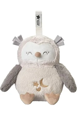 tommee tippee Aide au Sommeil Sonore et Lumineuse de Luxe pour Bébés et Jeunes Enfants avec CrySensor, OllieChouette, 6 Sons Apaisants et une Veilleuse, Rechargeable par USB et Lavable en Machine