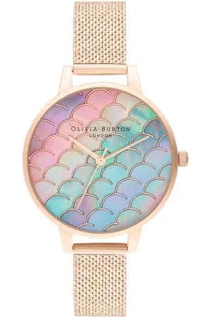 Olivia Burton Montre Analogique à Quartz pour Femme Collection Under The Sea avec Bracelet Milanais en Acier Inoxydable Couleur Or Rose - OB16US45
