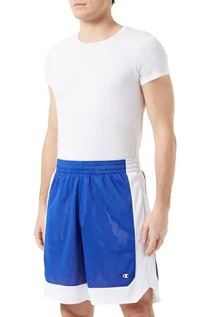 Champion Legacy Icons Pants-Soft-Mesh Two-Tone Bermuda Shorts, Bleu électrique/Blanc, M Homme