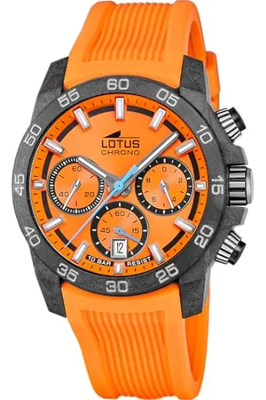 Lotus Montre pour Homme 18974/6 Chrono Boîtier en Fibre de Carbone Noir Bracelet en Caoutchouc