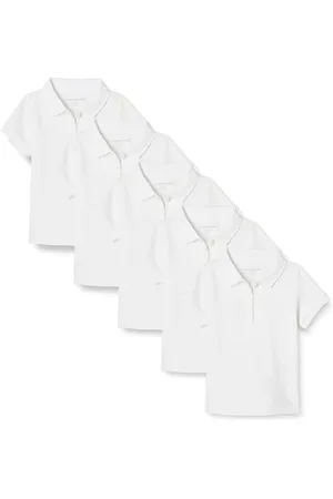 Amazon Polo à Manches Courtes pour Uniforme en Textile Interlock Fille, Lot de 5, , 6-7 Ans