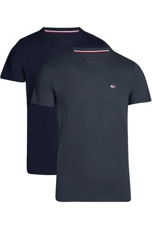 Tommy Hilfiger T-Shirts Manches Courtes Lot de 2 Homme en Coton, Bleu (New Charcoal/Dark Night Navy), XS