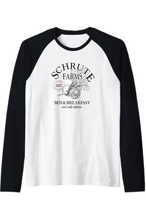 The Office Schrute Farms Large Label Manche Raglan