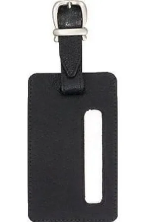 Alassio 43118 Porte-étiquette pour valise en cuir véritable 11,5 x 7 cm 20 g (Noir) (Import Allemagne)