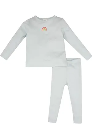 DeFacto B9239A5 Pyjama pour Petites Filles, Pyjama Douillet pour Bébés Mignons, Pyjama Confortable pour Petites Filles, Pyjama Douillet dans Un Ensemble de Pyjamas pour Filles, Blue