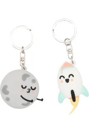 Mr Wonderful Lot de 2 Porte-clés - Planète et Fusée - Porte-clés Personnalisés - Cadeaux Personnalisés, , Estandar