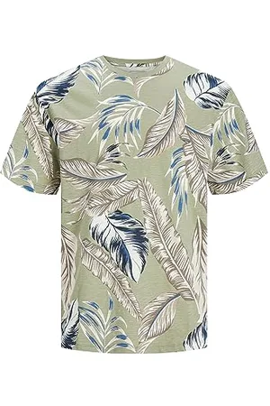 JACK & JONES Jjejeff Resort AOP Tee SS Sn Maillot de survêtement, Vert Olive, M Homme