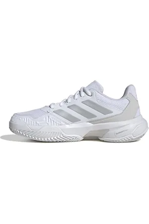 adidas Femme CourtJam Control 3 Womens Clay Tennis Shoes Chaussures, Cloud White/Silver Metallic/Grey One, 36 2/3 EU