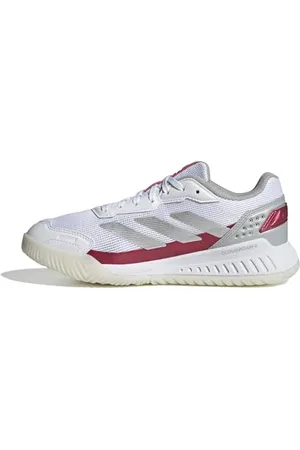 adidas Femme Courtquick W Chaussures de Padel, Cloud White/Silver Metallic/Lucid Pink, 46 EU