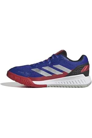 adidas Homme Courtquick Mens Padel Shoes Chaussures, Lucid Blue/Silver Metallic/Lucid Red, 39 1/3 EU