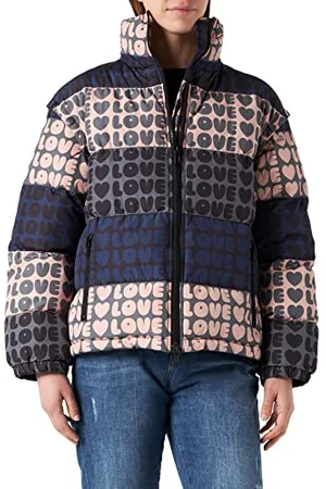 Moschino Allover Love Nylon Padded Jacket with Removable Sleeves Veste, , 40 Femme