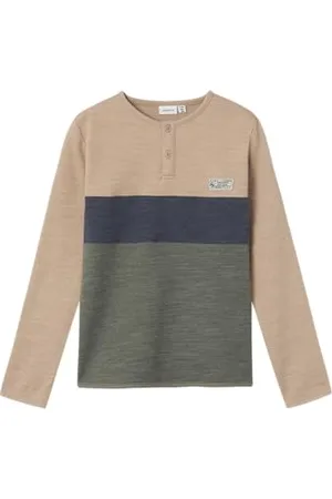 NAME IT Nkmwuppo Wool/Co Ls Top T-Shirt Manches Longues, , 122-128 cm Garçon