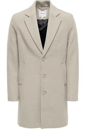 Only & Sons Wool Coat Onsmatthew OTW Noos Manteau en Laine, Doublure argentée, S Hommes