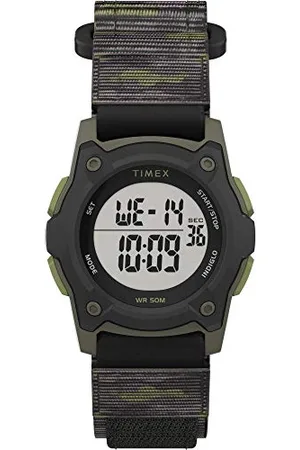 Timex Machines Enfants Montre Digitale Camouflage Noir/Vert TW7C77500