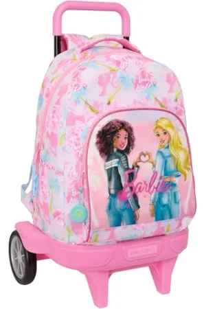 Safta Barbie Painterly - Grand Sac à Dos à roulettes, Compact évolution, Amovible, idéal pour Les Enfants de différents âges, Confortable et Polyvalent, qualité et résistance, 33 x 22 x 45 cm