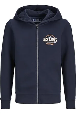 JACK & JONES JACK&JONES JUNIOR JJELOGO SWT Zip Hood 2COL 24/25 Noos MNI, Veste Sweat Garçon,