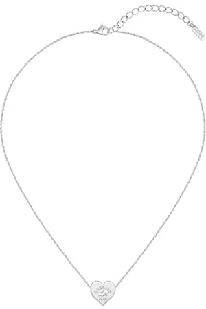 Lacoste Collier en Chaîne pour Femme Collection LOVE MY CROC en Acier Inoxydable avec un Pendentif en Forme de Cœur - 2040394