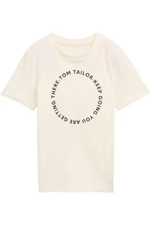 TOM TAILOR 1046035 T-Shirt, 12906 – Wool White, 140 Garçon