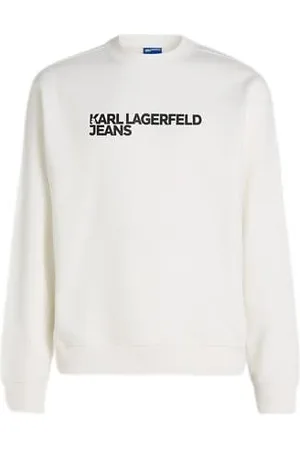 Karl Lagerfeld Regular Essential Logo Sweat Maillot de survêtement, Blanc, S Homme
