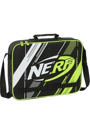 Safta M385b, Nerf Get Ready-Portefeuille extrascolaire, Sac à bandoulière, Confortable et Polyvalent, qualité et résistance, 38 x 6 x 28 cm, Couleur Noire Mixte Enfant, Estándar