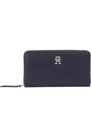 Tommy Hilfiger Portefeuille Femme Logotape avec Fermeture Éclair, Bleu (Space Blue), Taille Unique