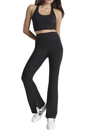 DKNY Balance Compression High Waist Flare Tight with Slit Pantalon, , L Femmes