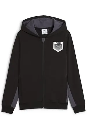 PUMA Active Sports Graphic Hoodie Full-Zip TR B, Chaquetas Deportivas Garçon, Black