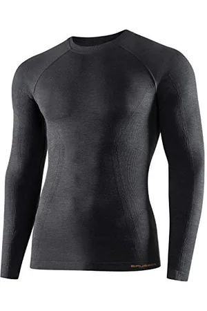Brubeck Sous Vetement Thermique Homme Maillot De Corps Homme Respirant Laine Mérinos 41% Sportswear Homme Tee Shirt Manche Longue Homme Hauts Thermiques Homme pour Sports Ski Running