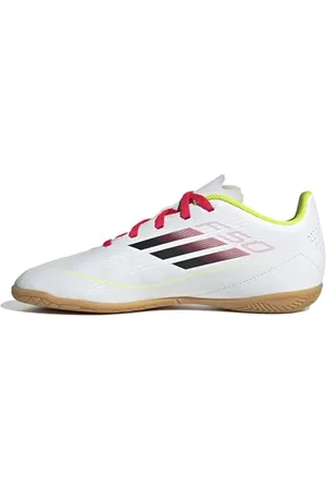 adidas F50 Club Football Boots Indoor Kids Chaussures, FTWR White/Core Black/Solar Yellow, 34 EU