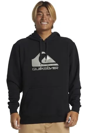 Quiksilver BIG Logo Hoodie Pullover Sweater, Black, M Men