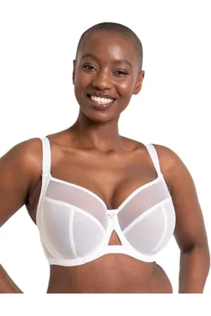 Curvy Kate Victory 4 Part Balcony Bra Soutien-Gorge Balconnet, Transparent, White, 105HH Femme