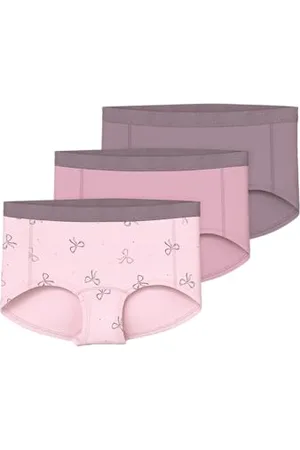 NAME IT Kids 3p Pink Bow Noos Nkfhipster Lot de 3 Boxers avec nœud, , Numeric_134 Fille