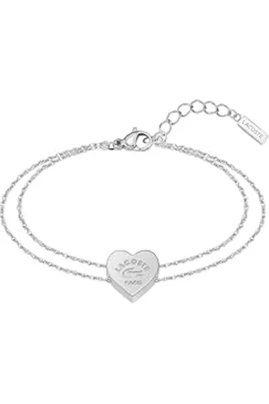 Lacoste Bracelet en Chaîne pour Femme Collection LOVE MY CROC en Acier Inoxydable avec un Charm en Forme de Cœur - 2040396