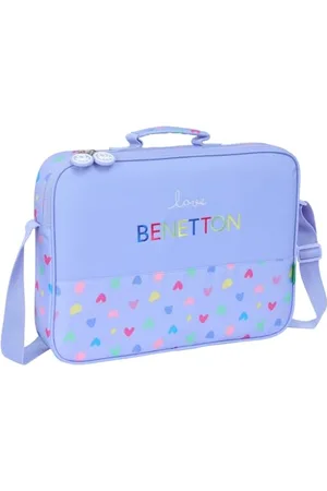 Safta Benetton Lila - Portefeuille extrascolaire, porte-tout, bandoulière, confortable et polyvalent, qualité et résistance, 38 x 6 x 28 cm, , M, Décontracté