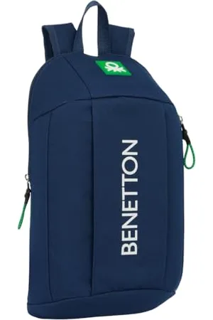 Safta Benetton Green Mini sac à dos pour un usage quotidien, idéal pour les enfants de différents âges, confortable et polyvalent, qualité et résistance, 22 x 10 x 39 cm, , M, Décontracté