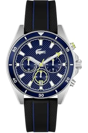 Lacoste Montre Chronographe à Quartz pour Homme Collection MAINSAIL avec Bracelet en Silicone Noir - 2011361