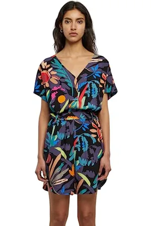 Urban classics Femmes Ladies Short Viscose Belt Jumpsuit T-Shirt, , L aux
