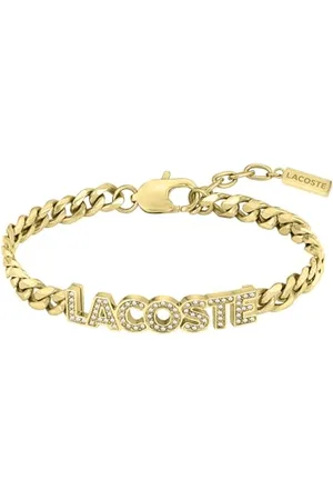 Lacoste Bracelet en Chaîne pour Femme Collection SCRIPT en Or Jaune avec des Cristaux - 2040063